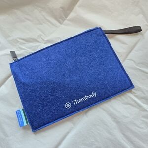 🍒 5/$20 Therabody Blue Pouch Makeup Travel Bag Made Recycled Materials United